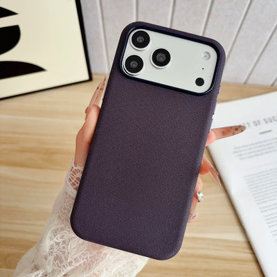 For Magsafe Magnetic Leather Phone Case For iPhone 18 17 16 15 14 13 12 Pro Max Premium Tech Woven Shockproof Solid Color Cover