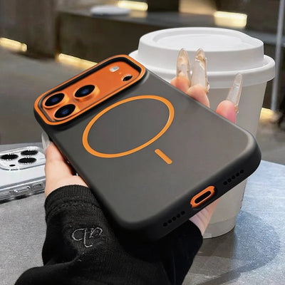 Luxury Simple Magnetic Matte Soft Phone Case For iPhone 18 17 16 15 14 13 Pro Max For MagSafe Wireless Charging Shockproof Cover
