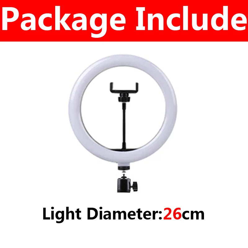 16cm 26cm 33cm LED Ring Lights Dimmable Led Round Photography Fill Light With Phone Holder Clip For Youtube Video Live Lamp