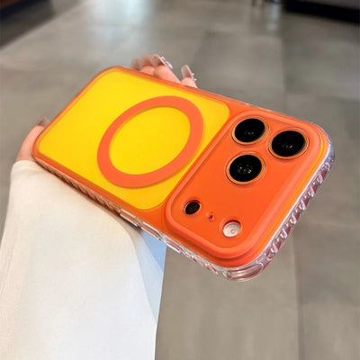 Luxury Laser Aurora Gradient For Magsafe Phone Case For iPhone 18 17 16 15 Pro Max Magnetic Wireless Charging Hard Bumper Cover