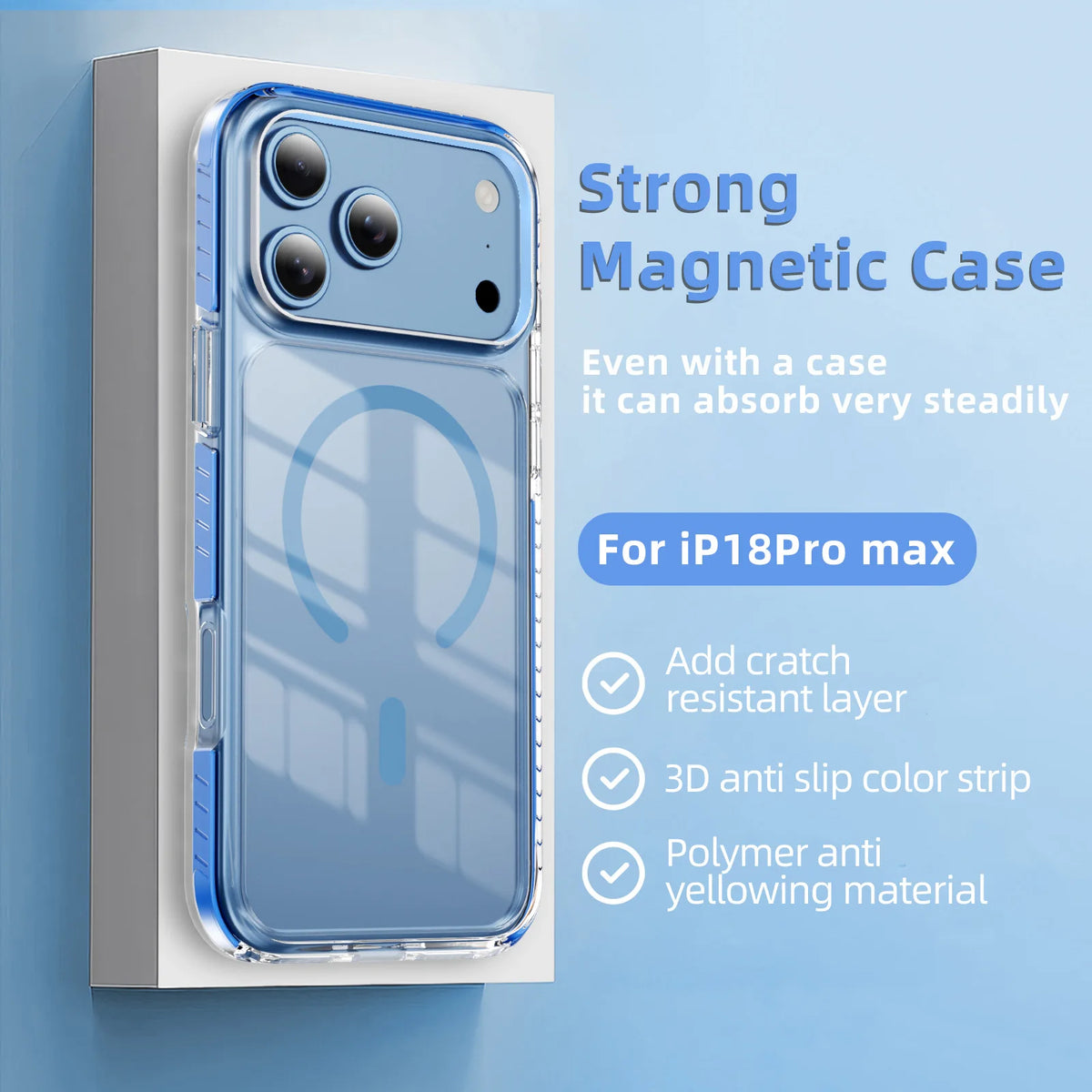 Luxury Clear for Magsafe Magnetic Case For iPhone 18 17 Pro Max 18pro 17pro Coque Wireless Charging Candy Frame Shockproof Cover