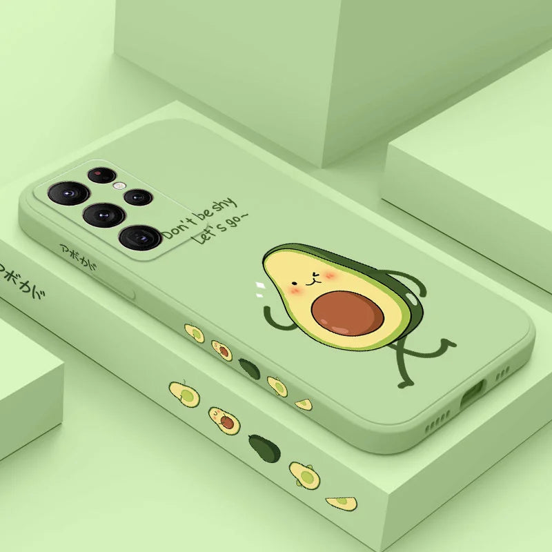 Avocado Family Phone Case For Samsung Galaxy S25 FE S24 S23 S22 S21 S20 Ultra Plus FE S10 S9 S10E Note 20 Ultra 10 9 Plus Cover