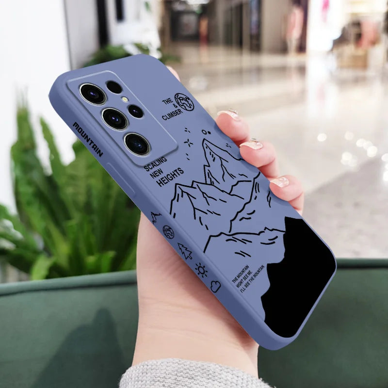 Climb Mountains Phone Case For Samsung Galaxy S25FE  S24 S23 S22 S21 S20 S10 S10E S9 Ultra Plus FE Note 20 Ultra 10 9 Plus Cover