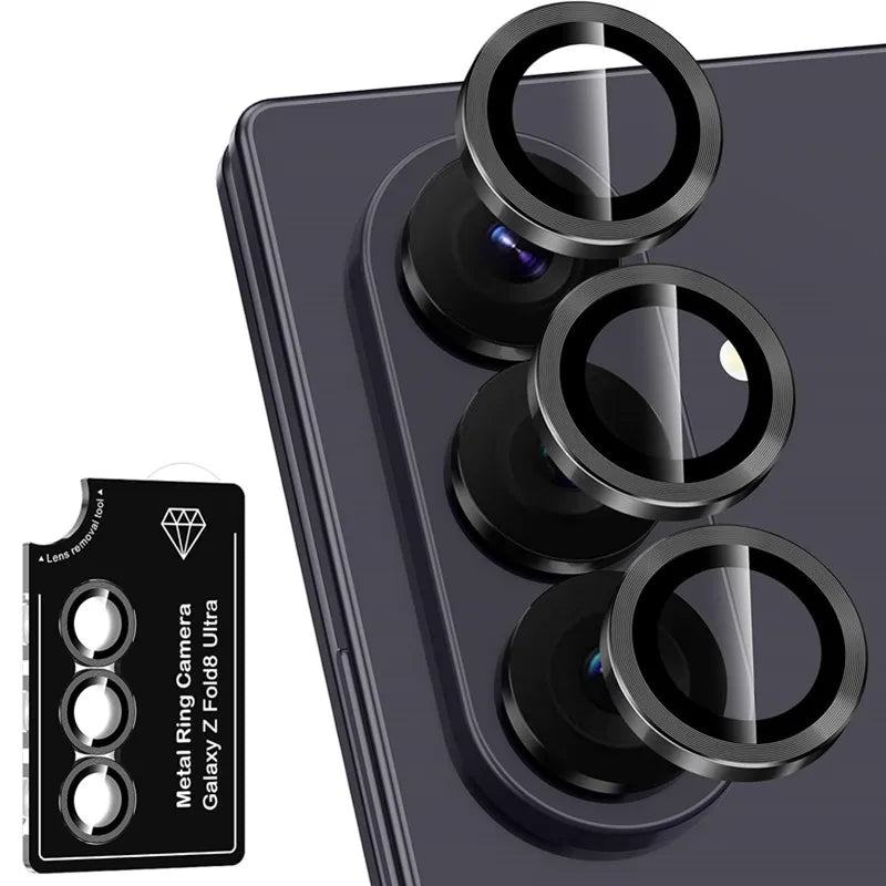 Metal Individual Ring Camera Lens Protector for Samsung Galaxy Z Fold 8 Ultra Fold 7 6 5 4 8Ultra Tempered Glass Film Full Cover