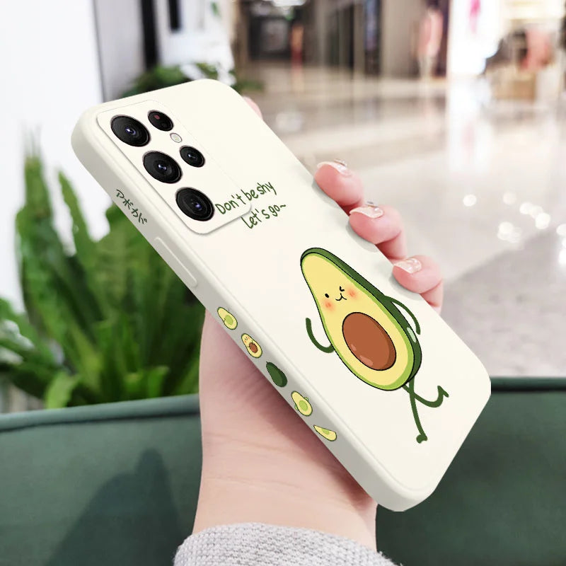 Avocado Family Phone Case For Samsung Galaxy S25 FE S24 S23 S22 S21 S20 Ultra Plus FE S10 S9 S10E Note 20 Ultra 10 9 Plus Cover