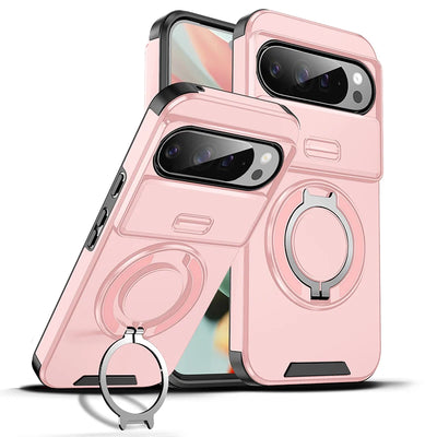 Armor Magnetic Ring Bracket Case For Google Pixel 11 10 9 Pro XL 10Pro For Pixel 9A 8A 7 Pixel 10 11 Pro Slide Lens Protect Case