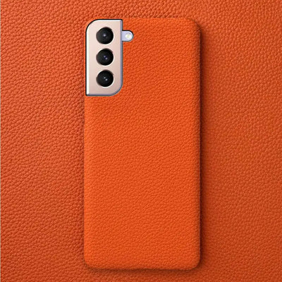 For SAMSUNG S21 CASE Litchi Texture Genuine Leather Cases S26FE S25Ultra S224 Plus S23 S22 Phone Cover Coque Protective Shell