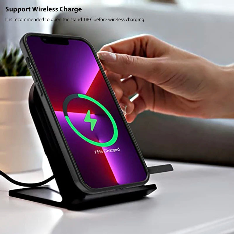 Magnetic Mobile Phone Case with Stand for iPhone 17 16 14 Plus 15 13 Pro Max 12 11 Cases Protective Apple Cover with Kickstand