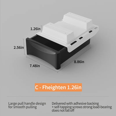 Small Under Desk Storage Cabinet with Mobile Pedestal, Hidden Drawer and Cable Management for Efficient Workspace Setup