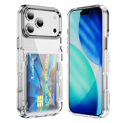 Clear Card Slot Phone Case - Soft Protective Wallet Case with Bank Card Sleeve for iPhone 18,17,16,15,14,13,12,11,XR/Air/Plus/Pro/Pro Max Series, With Full-Body Double Protection.