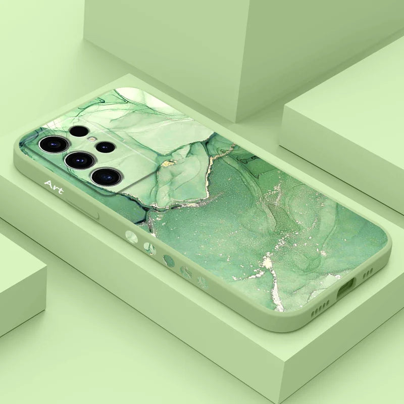 Marble Texture Phone Case For Samsung Galaxy S25 S24 S23 S22 S21 S20 S10 S10E Ultra Plus FE Note 20 Ultra 10 Plus Cover