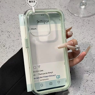 Luxury Candy Color Frame Clear Back Phone Case For iPhone 18 17 16 15 14 13 12 Pro Max 11 16PLUS Acrylic Shockproof Bumper Cover