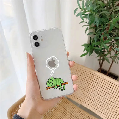 Funny Animal Couple Phone Case for iPhone 17 16 11 12 14 13 15 Pro Max Mini SE4 7 8 Plus 17E Clear Cover Cute Panda Sloth Funda