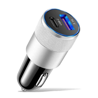 USB C Fast Car Charger,12W 3.1A PD Type C Car Adapter 2 Port USB C Car Plug