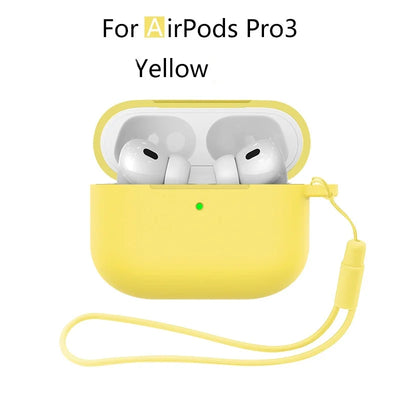 for AirPods Pro 3 2025 New Case Full Protective Soft Silicone Shockproof Case with Keychain for AirPods Pro 3 Case for Men Women