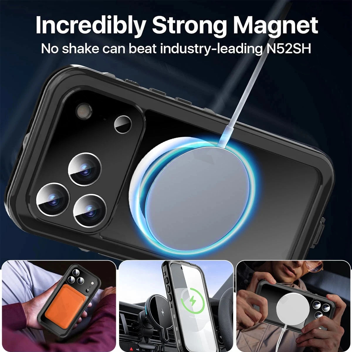 IP68 Waterproof Magnetic Case For iPhone 18 17 16e 16 15 14 13 Air Pro Max Protector Full Body Protective Dustproof Phone Case