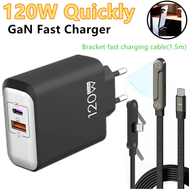 120W GaN USB C QC 3.0 Fast Charger Quick Charging PD Charger EU US UK Wall Power Adapter For iPhone Samsung Xiaomi Huawei iPad﻿﻿