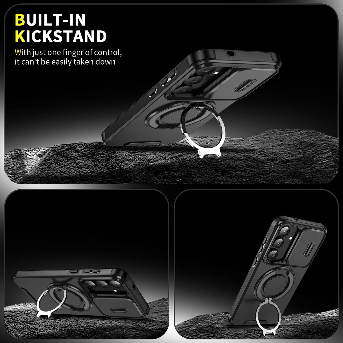 Slide Cap Cover Case For Samsung Galaxy A57 A37 A27 A17 A18 A56 A36 A26 A16 A55 A35 A15 A54 5G 4G S26 S25 S24 S23 FE Plus Stand