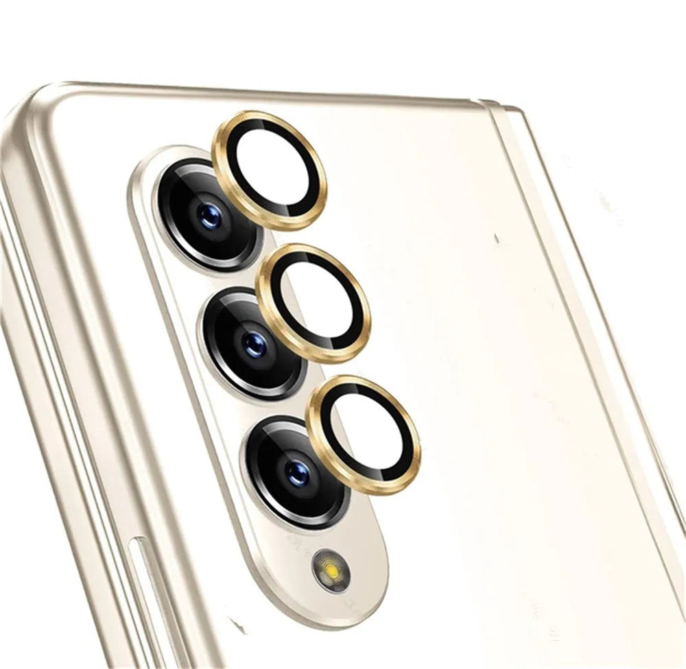 For Samsung Galaxy Z Fold 6 5 4 5G Metal Camera Lens Ring Cover On Sumsung Z Fold5 Zfold4 Lens Tempered Glass Protective Film