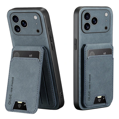 Luxury Synthetic Leather Card Bag Holder Case for iPhone 18 17 16 E 15 13 14 Pro Max Leather Card Slot Bag Protective Cover