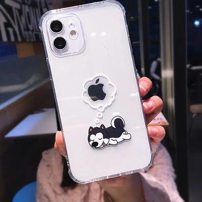 Creative Elephant Lion Animal Phone Case For iPhone 17 16 15 13 11 12 14 Pro Max Mini 7 8 Plus Dog Clear Shockproof Soft Covers