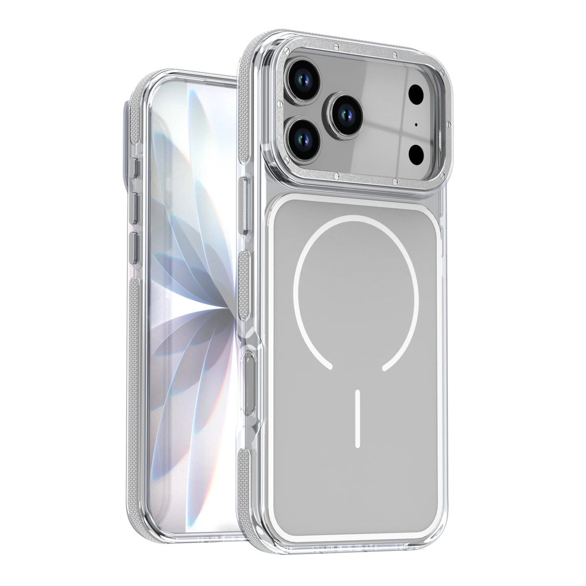 Luxury Two Tone Border Clear Strong Magnetic Phone Case for IPhone 17 Air 16 15 14 Plus 13 12 17 Pro Max 16e For Magsafe Cover