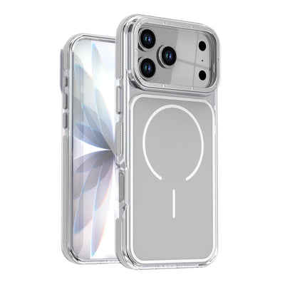Luxury Two Tone Border Clear Strong Magnetic Phone Case for IPhone 17 Air 16 15 14 Plus 13 12 17 Pro Max 16e For Magsafe Cover