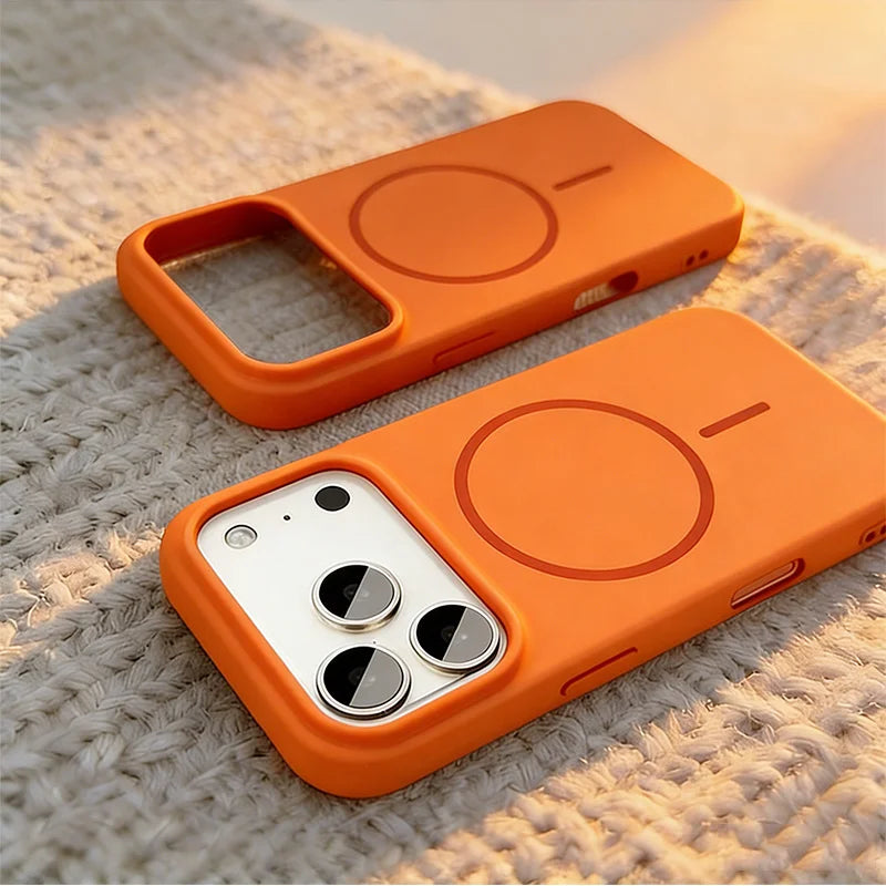 Matte Soft Liquid Silicone Phone Case For iPhone 15 16 17 18 14 13 12 Pro Max Magsafe Wireless Charging Cover For Apple 18 Pro