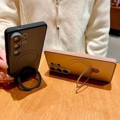 Matte for Magsafe Bracket Case for Samsung Galaxy S26 Ultra S25 S24 S23 Plus S22 A57 A36 A16 A37 Magnetic Holder Stand Cover