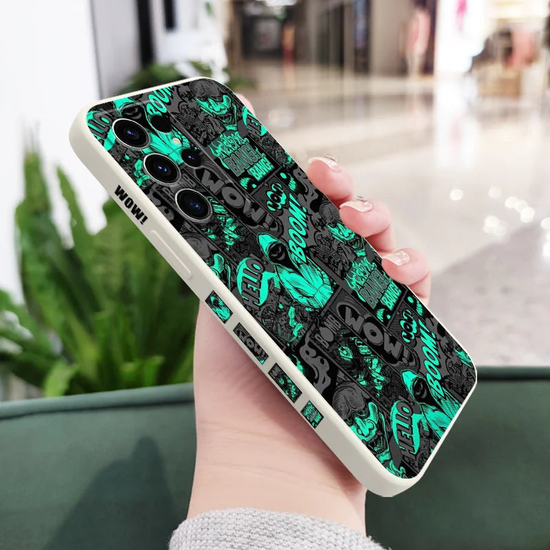Blackened Clown Phone Case For Samsung Galaxy S25 S24 S23 S22 S21 S20 S10 S10E S9 Ultra Plus FE Note 20 Ultra 10 9 Plus Cover