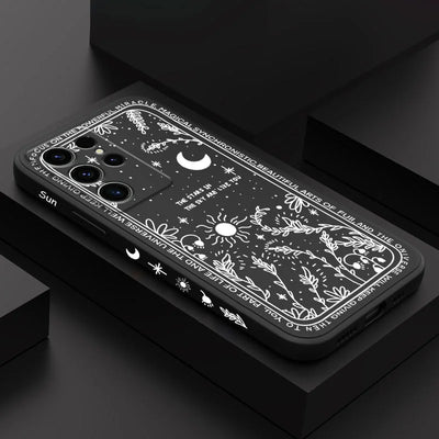 Moon Snowflake Phone Case For Samsung Galaxy S25FE S24 S23 S22 S21 S20 S10 S10E Ultra Plus FE Note 20 Ultra 10 Plus Cover