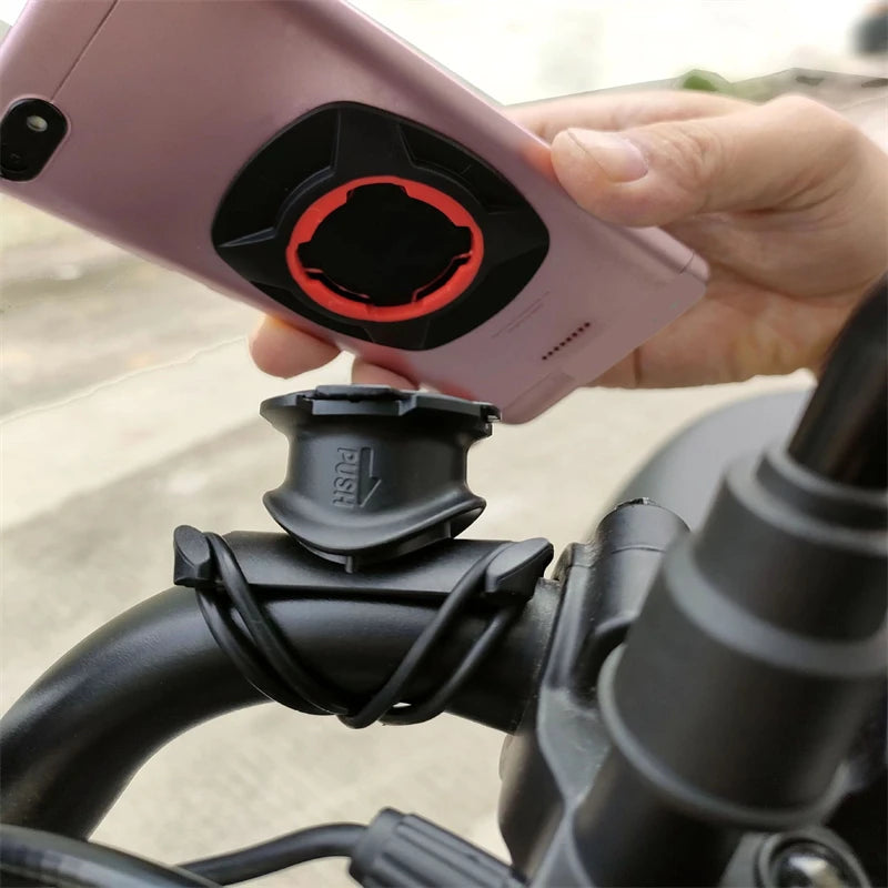Universal Motorcycle Phone Mount, Adjustable Bike Handlebar Stem Holder for MTB Scooter Smartphone GPS Navigation Bracket