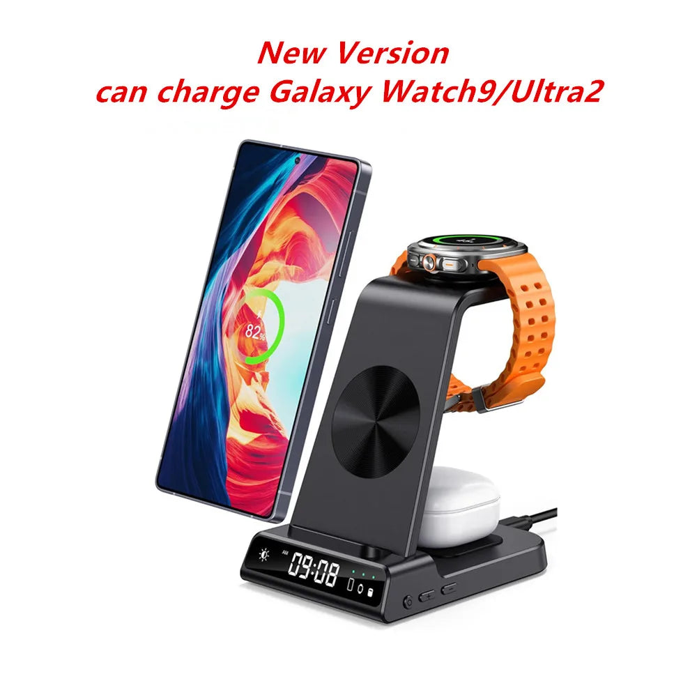 SwanScout C01 Charging Station for Samsung S25 S24 Ultra S23 Z Flip Z Fold Wireless Charger for Galaxy Watch 8 7 for Buds 3 Pro
