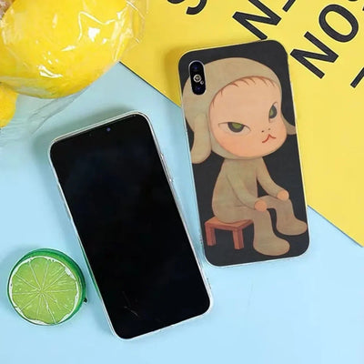 Yoshitomo Nara Phone Case for iPhone 17 16 15 14 13 12 11 Pro Mini MAX Plus XR Silicone Transparent Soft Cover