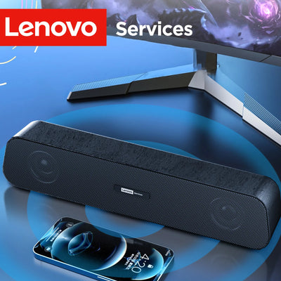 Lenovo Portable Desktop Speakers USB Stereo Deep Bass, Music Player 3D Surround Loudspeaker Audio Player for PC Laptop Desktop