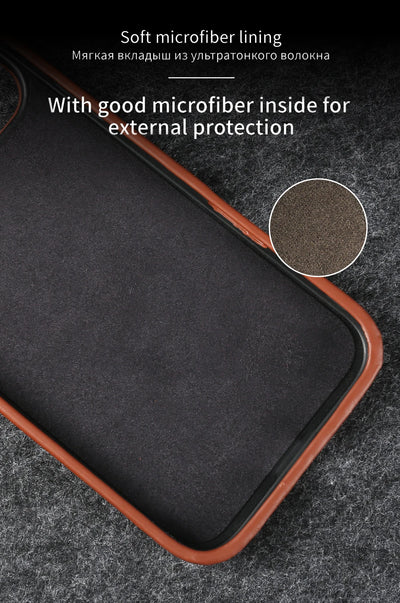 Retro for Iphone 16 Pro Max 18pro 15 14 13 Case Luxury Genuine Leather Cases for Iphone17 Vintage Back Cover Phone Cases Fundas