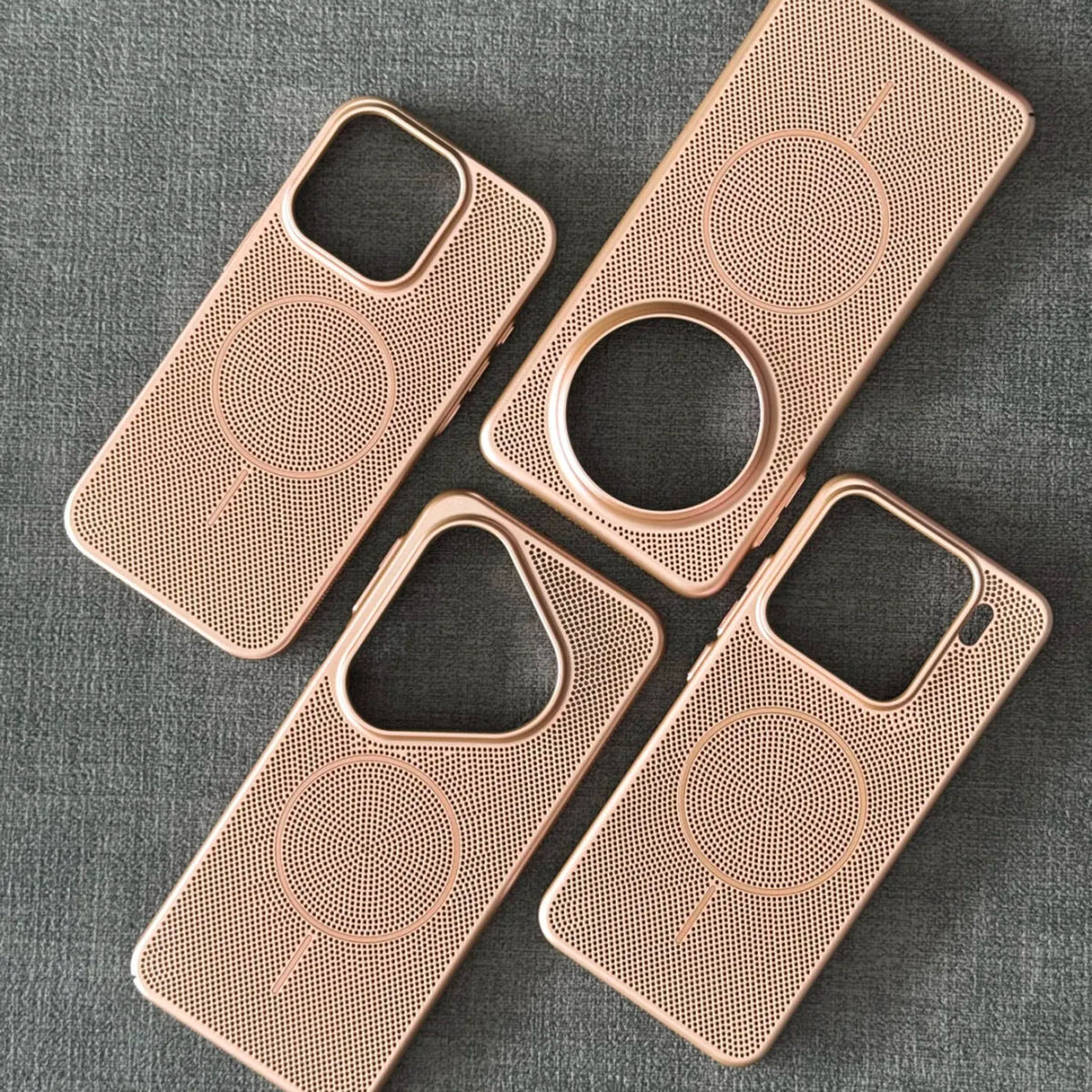 Metallic Heat Dissipation Mesh For Magsafe Magnetic Case For iPhone 17 Air 16 15 14 Plus 13 12 11 Pro Max Hard Thin Skin Cover