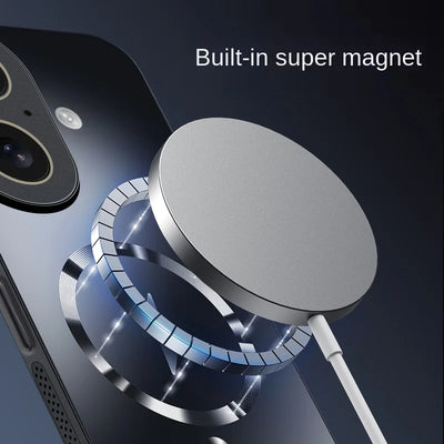 Magnetic Heat Dissipation Adsorption Matte Cover for Magsafe iPhone 17 Air 16 15 14 Plus 13 12 Pro Max Protective Back Case