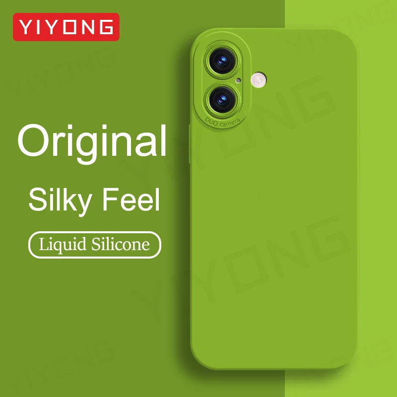 For iPhone16e Case YIYONG Luxury Silky Feel Liquid Silicone Soft Cover For iPhone 16e 16 Pro Max iPhone16 Plus 16+ Phone Cases