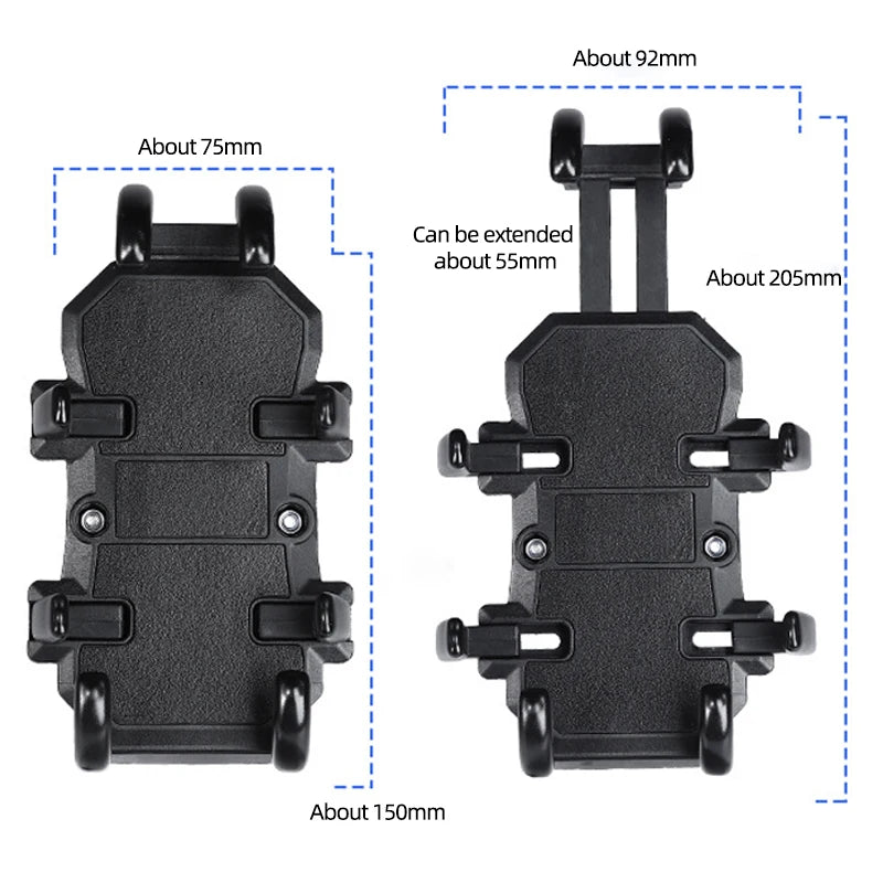 Motorcycle Bicycle Phone Holder Aluminum Handlebar Shock Absorption Cycling GPS Bracket for iPhone 16 Samsung Xiaomi Bike Mount
