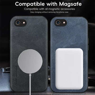 Magnetic Retro Leather Case For iPhone 16E 7 8 Plus SE 2020 2022 iPhone8 Plus Wireless Charging Phone Case Cover