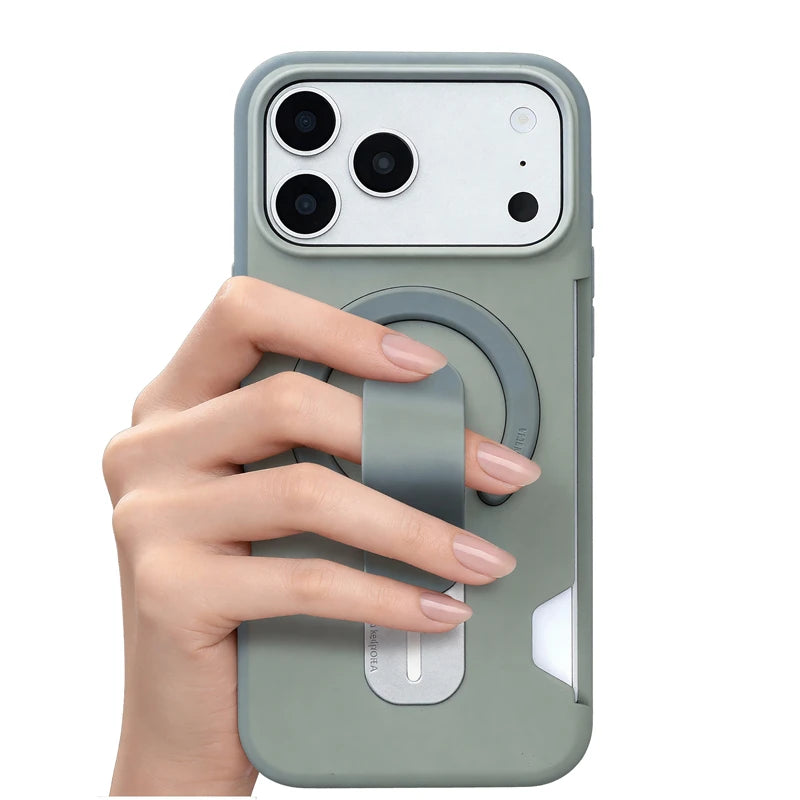 Soft Liquid Silicone Magnetic Case for Magsafe iPhone 17 16 15 14 13 Pro Max Strap Holder Card Slot Shockproof Cover
