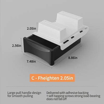 Small Under Desk Storage Cabinet with Mobile Pedestal, Hidden Drawer and Cable Management for Efficient Workspace Setup