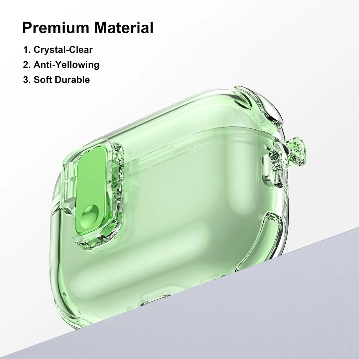 Earphone Case for AirPods Pro 3/Pro 2/4 with Secure Lock Soft TPU Transparent Protective Case with Lanyard for AirPods 4/Pro 3