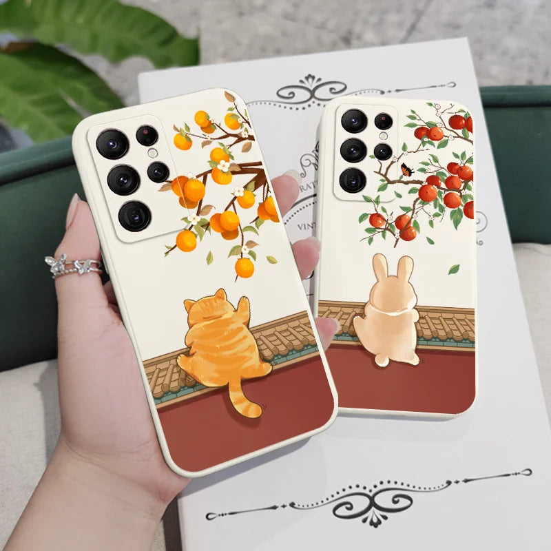 Climbing Cats Phone Case For Samsung Galaxy S25 S24 S23 S22 S21 S20 Ultra Plus FE S10 Note 20 ultra 10 9 Plus Cover
