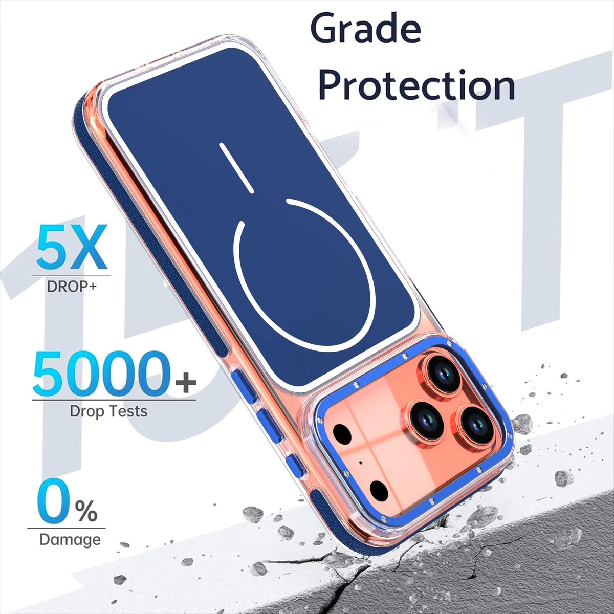 Luxury Two Tone Border Clear Strong Magnetic Phone Case for IPhone 17 Air 16 15 14 Plus 13 12 17 Pro Max 16e For Magsafe Cover