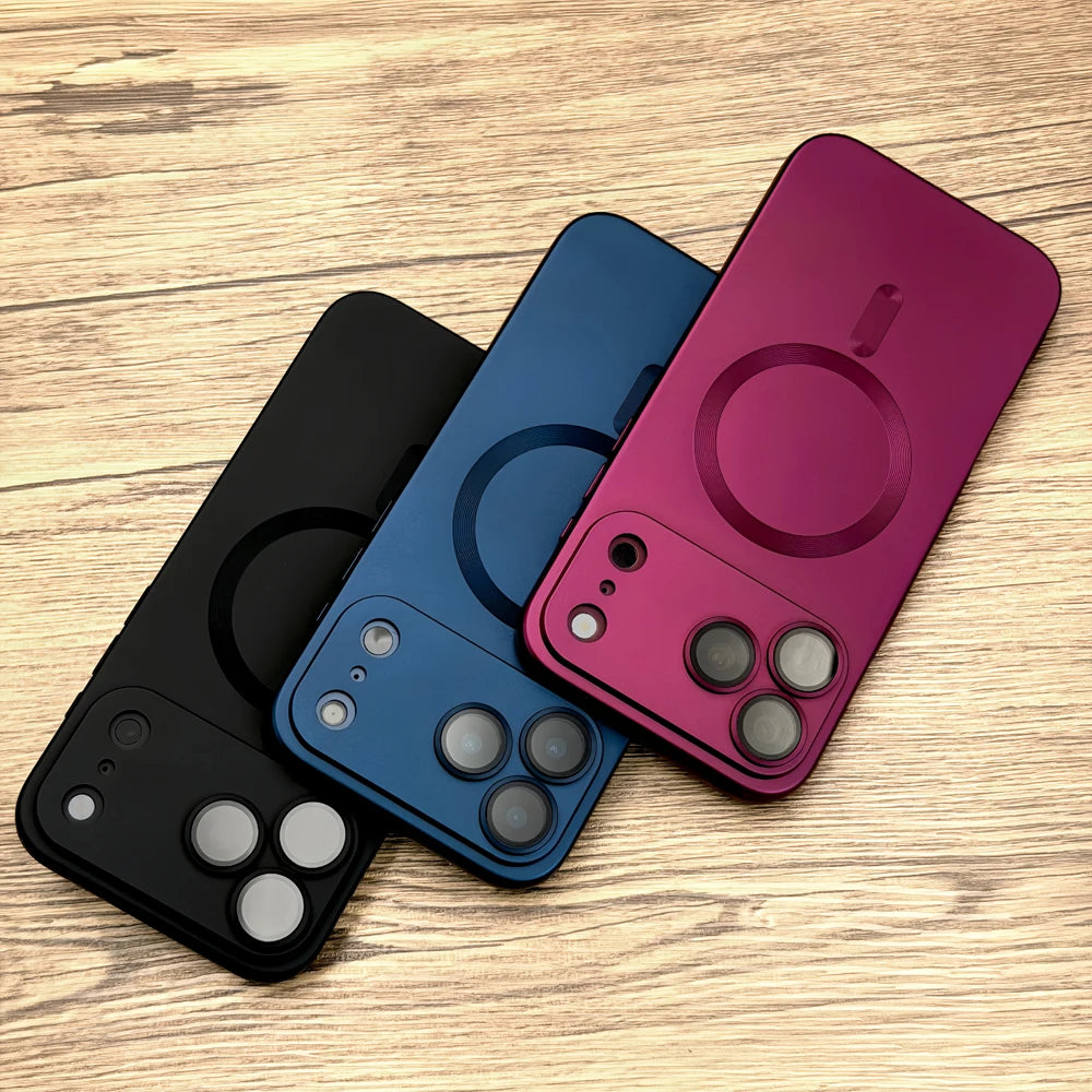Luxury Soft Matte Case Cover For iPhone 18 17 16 15 14 13 12 11 Pro Max 16E 17E 18Pro 17Pro For Magsafe Mag Safe Wireless Charge