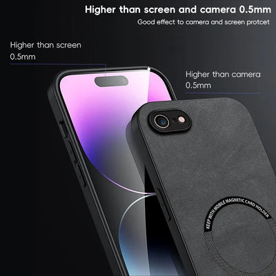 Magnetic Retro Leather Case For iPhone 16E 7 8 Plus SE 2020 2022 iPhone8 Plus Wireless Charging Phone Case Cover