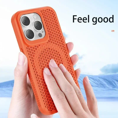 Cooling Heat Dissipation Phone Case For iPhone 17 18 16 15 14 13 12 11 Pro Max Breathable Hard Back Magnetic Cover For Magsafe