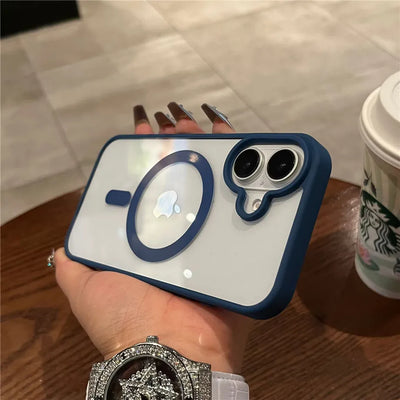 Luxury For Magsafe Transparent Case For iPhone 11 12 13 14 15 16 17 Pro Max Mini Plus Magnetic Wireless Charge Bumper Case Cover